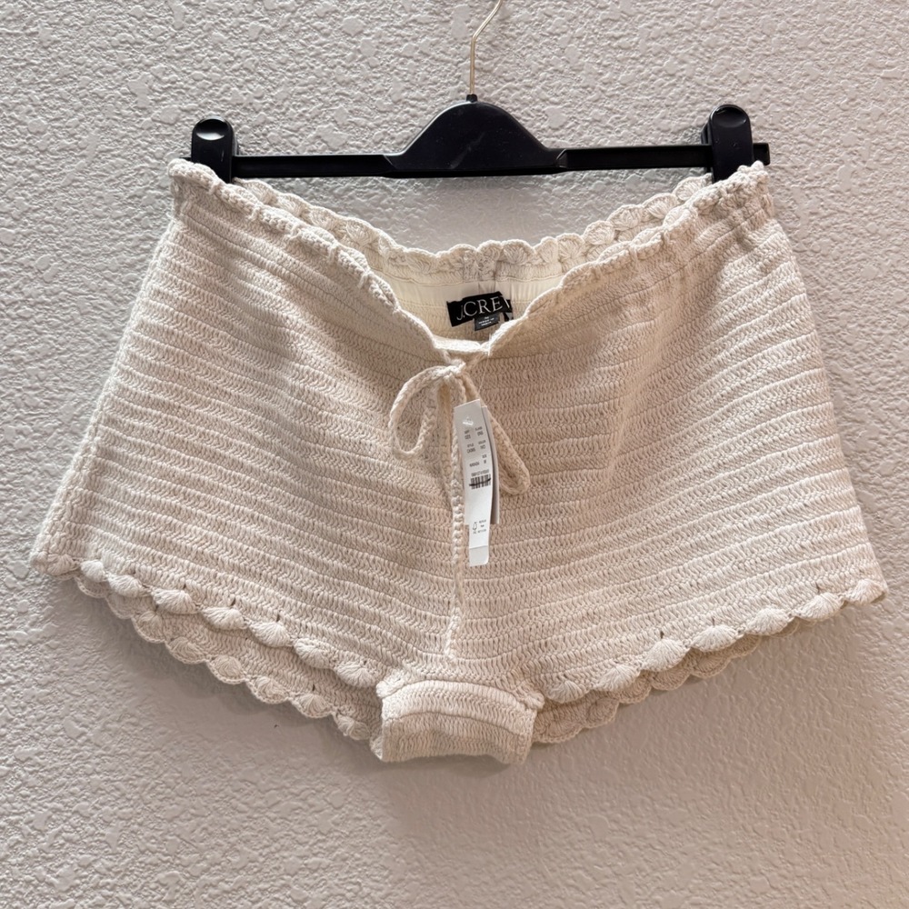 NWT J. Crew Crochet Mini Shorts in Ivory $138